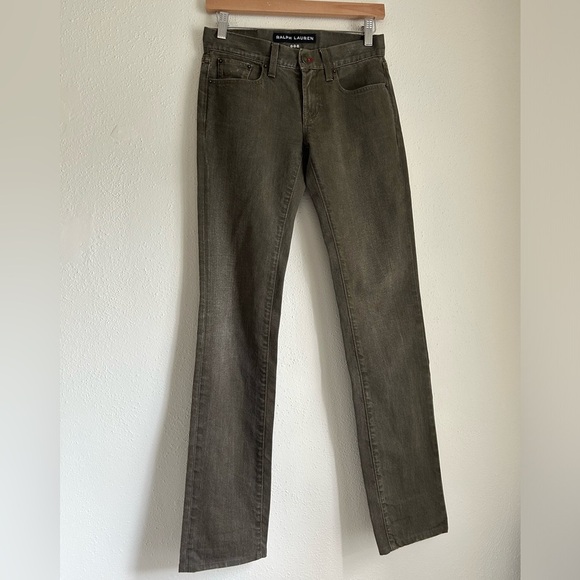 Ralph Lauren Black Label Denim - Ralph Lauren Black Label 888 Made in Italy Green Gray Slim Straight Jeans 26